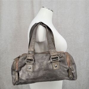 Calvin Klein Vintage Y2K Mini Duffle Metallic Silver Women's Handbag East West